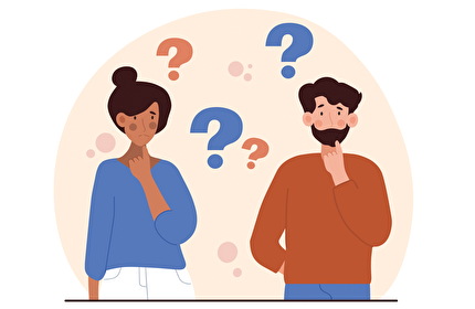 Man en vrouw die vragend kijken. 