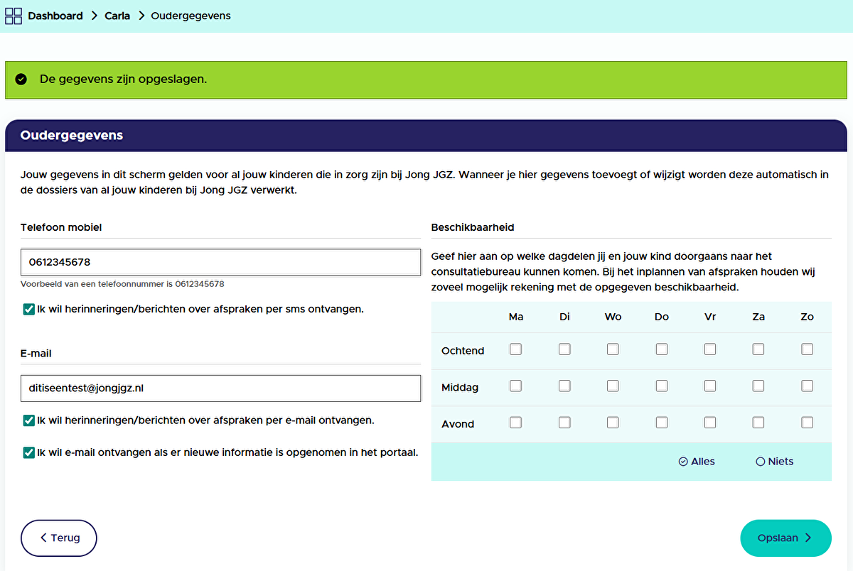 Toestemming webportaal Jong JGZ